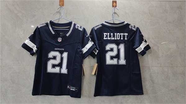 Women%27s Dallas Cowboys #21 Ezekiel Elliott Navy 2023 F.U.S.E. Limited Stitched Jersey->women nfl jersey->Women Jersey